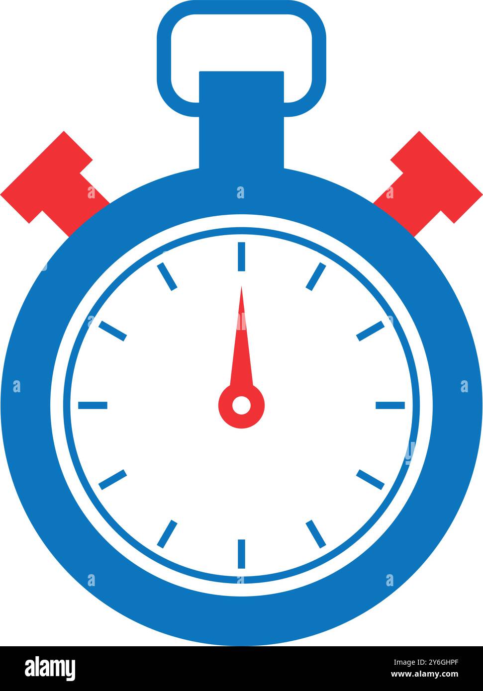 Stoppuhr, Timer, Stoppuhr, flache Abbildung des Stoppuhrvektorsymbols Countdown. Flaches Symbol, flaches Timer-Symbol, Stock Vektor