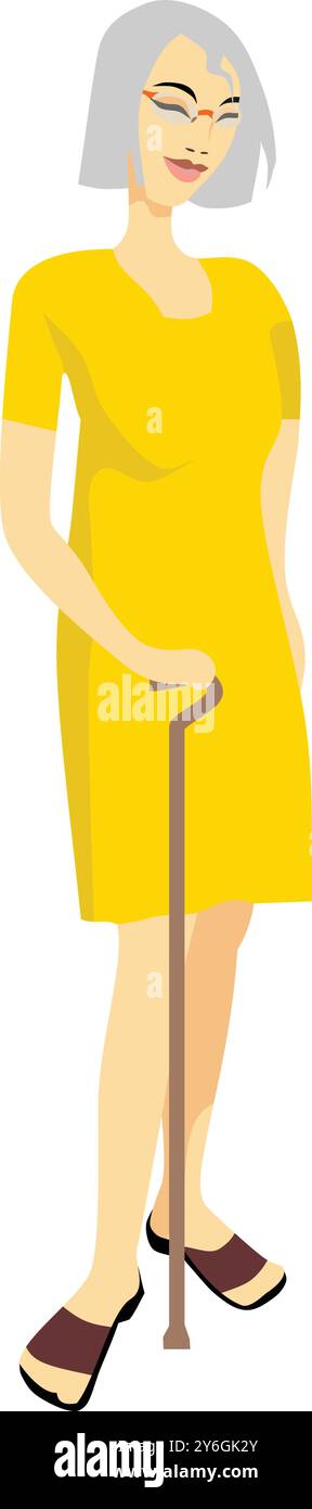 Wunderschöne Alte Dame Stock Vektor