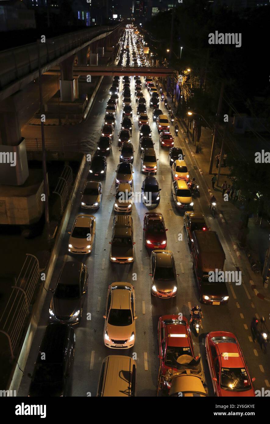 Verkehrsstau auf den Straßen von Bangkok, Thailand, Asien Stockfoto