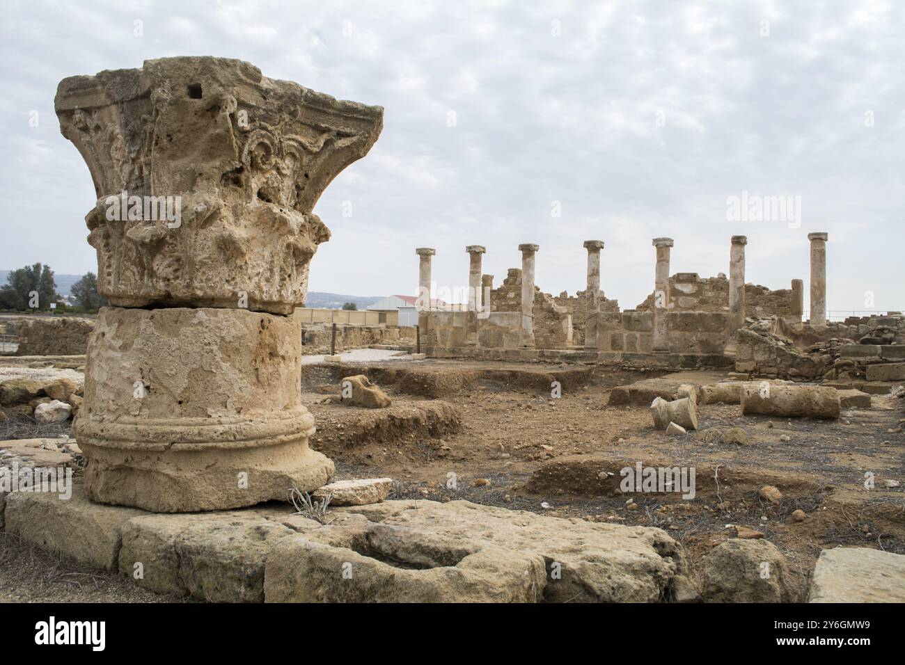 Pafos, Zypern, archäologische Stätte: Haus der Theseus Säulen, Europa Stockfoto