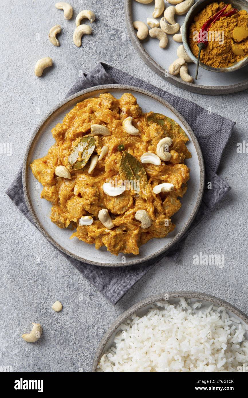 Essen, Essen, Tradishional indisches Essen Lamm Korma mit Cashew Stockfoto