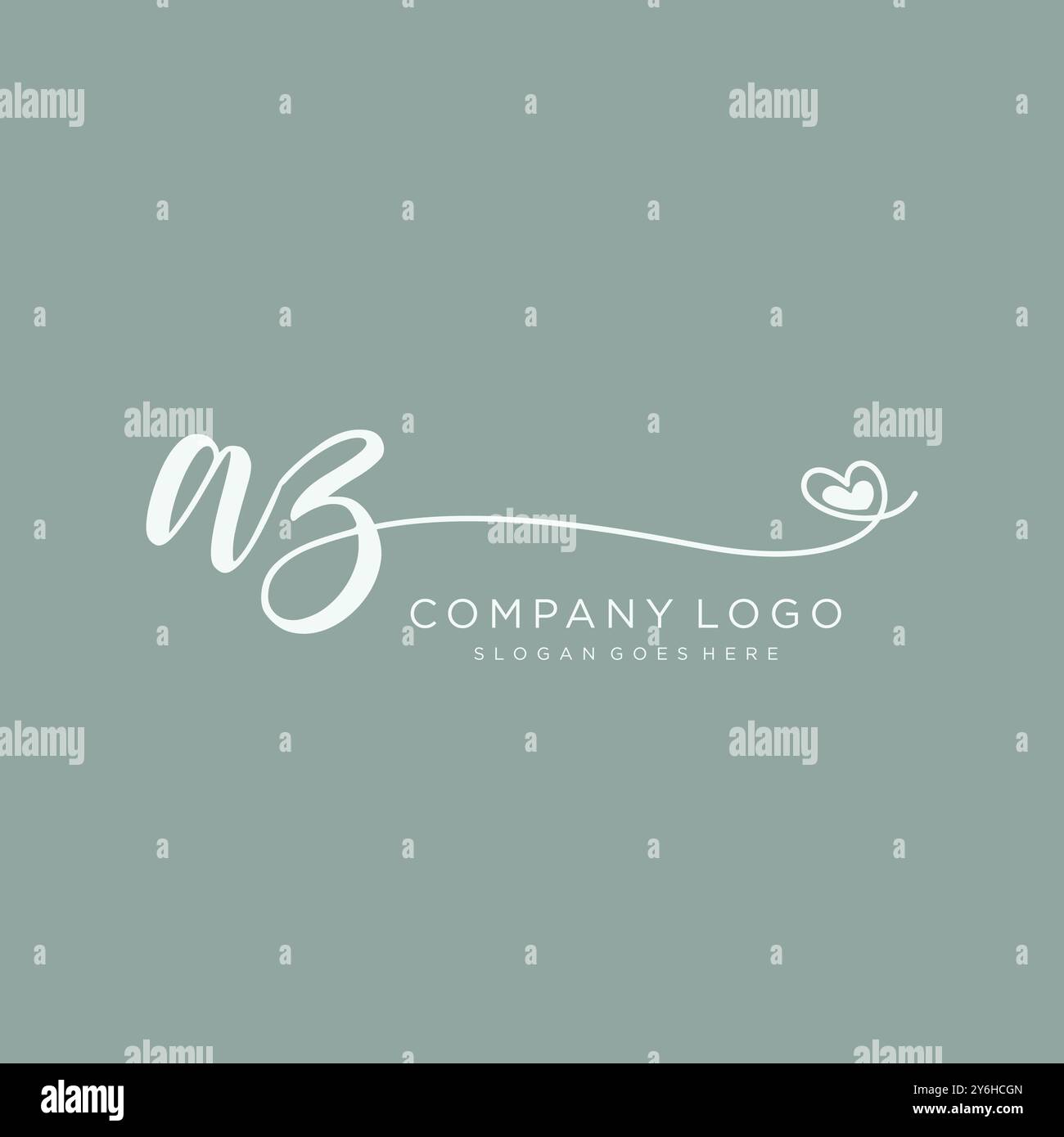 AZ Initial Handschrift Logo Design Stock Vektor
