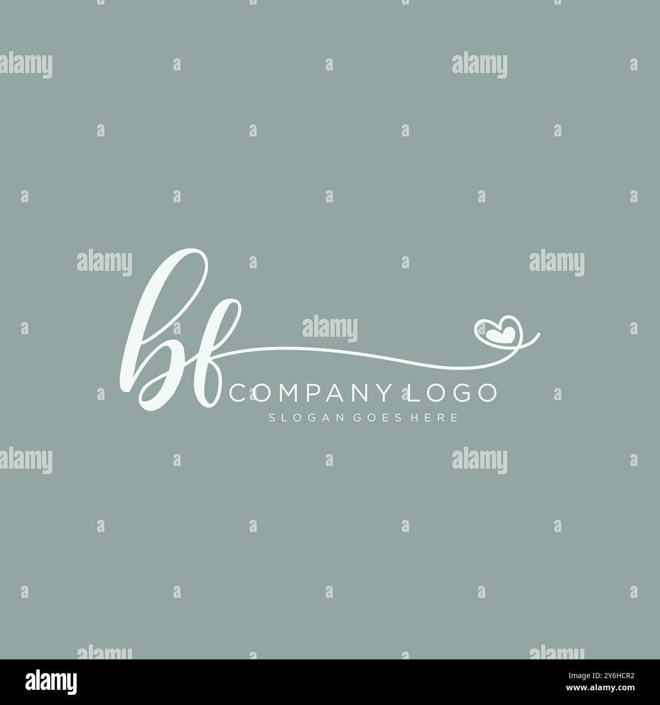 BF anfängliches handschriftliches Logo-Design Stock Vektor