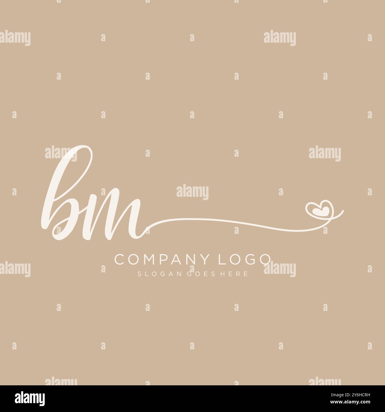 BM Initial Handschrift Logo Design Stock Vektor