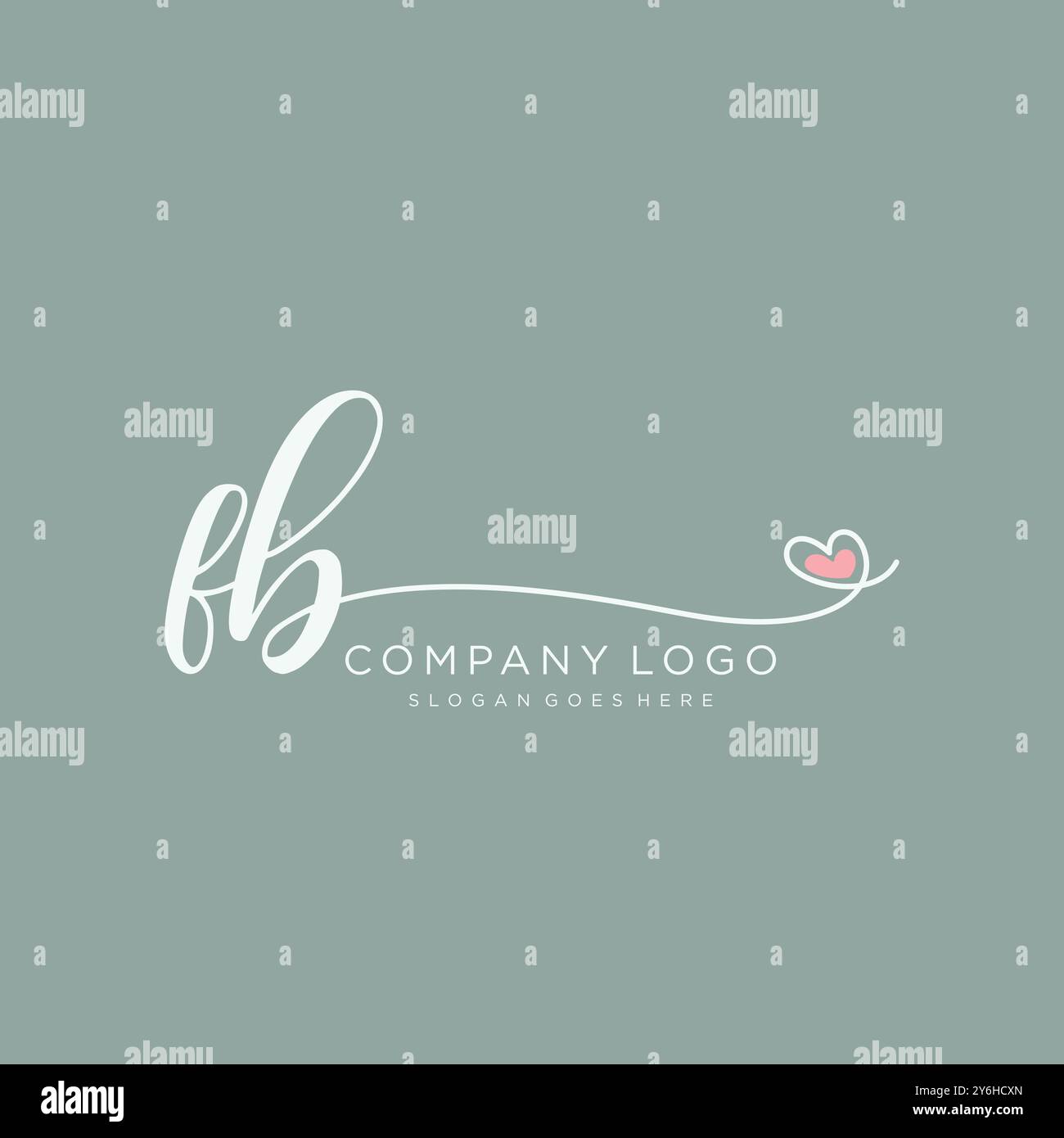 FB Initial Handschrift Logo Design Stock Vektor