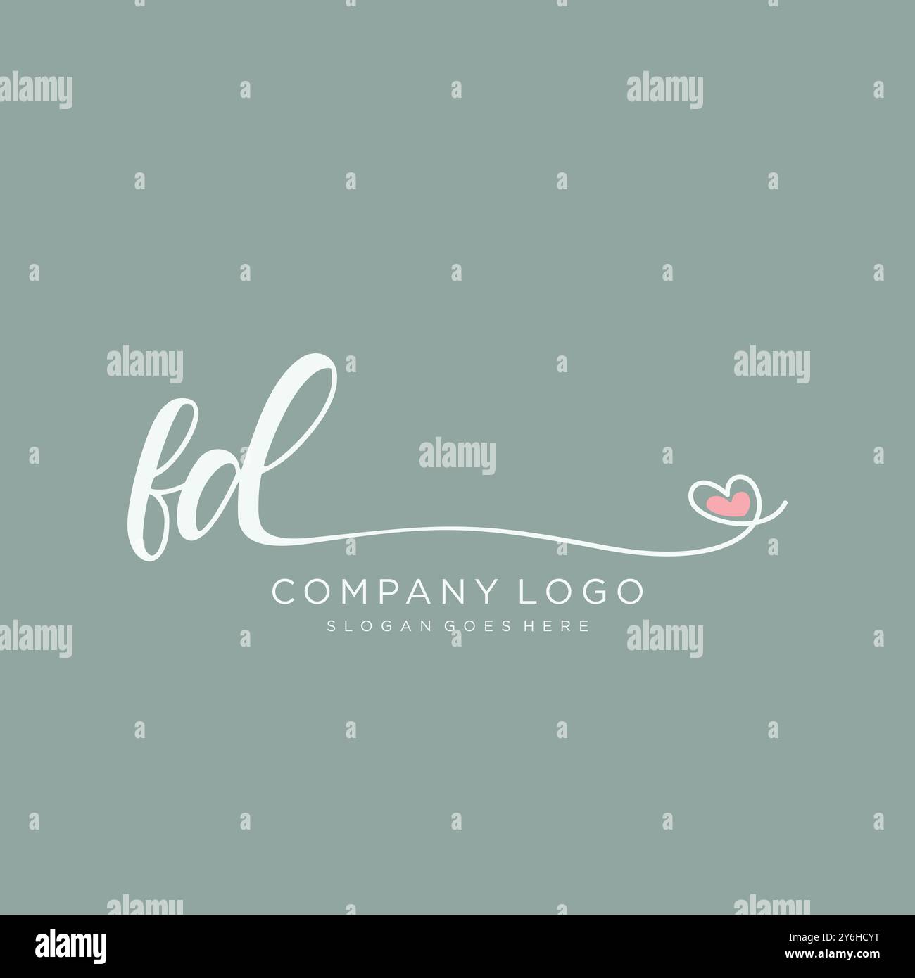 FD anfängliche Handschrift Logo Design Stock Vektor