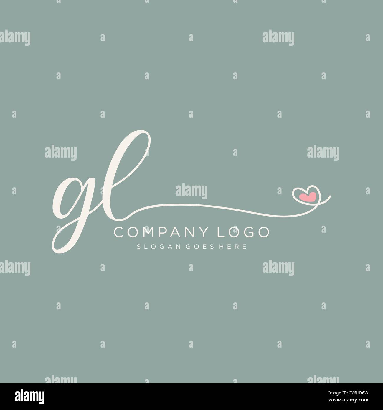 GL Initial Handschrift Logo Design Stock Vektor