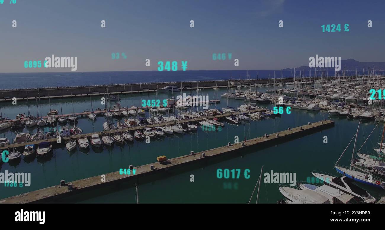 Bild der Datenverarbeitung über Port Stockfoto