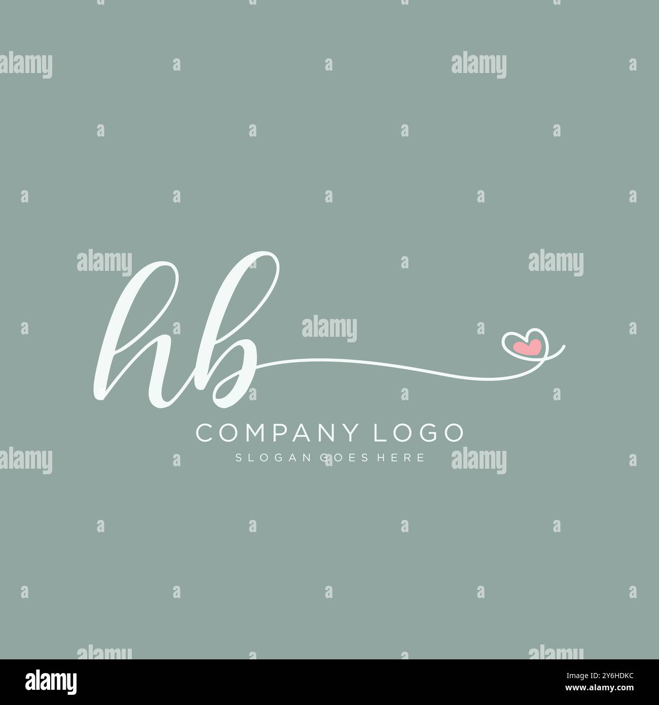 HB Initial Handschrift Logo Design Stock Vektor