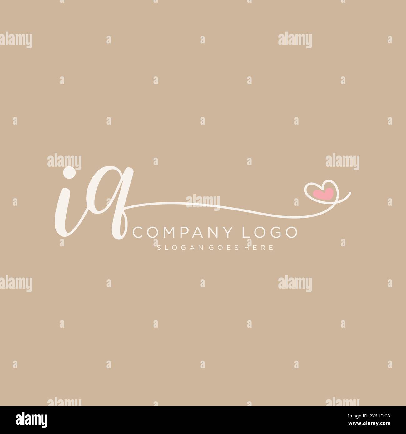 IQ Initial Handschrift Logo Design Stock Vektor