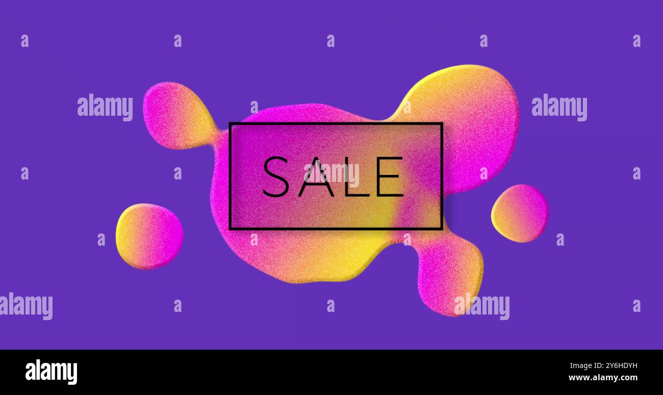 Bild des Verkaufstextes über lebendigem Musterhintergrund Stockfoto