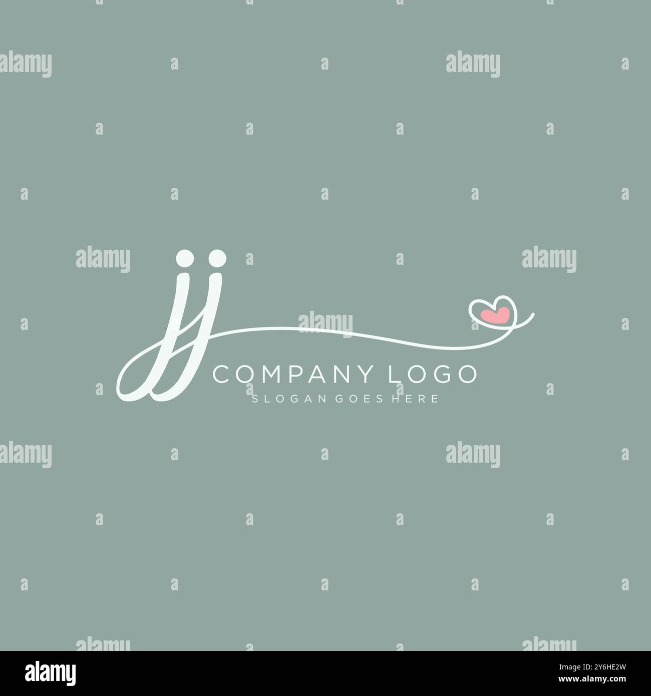 JJ Initial Handschrift Logo Design Stock Vektor