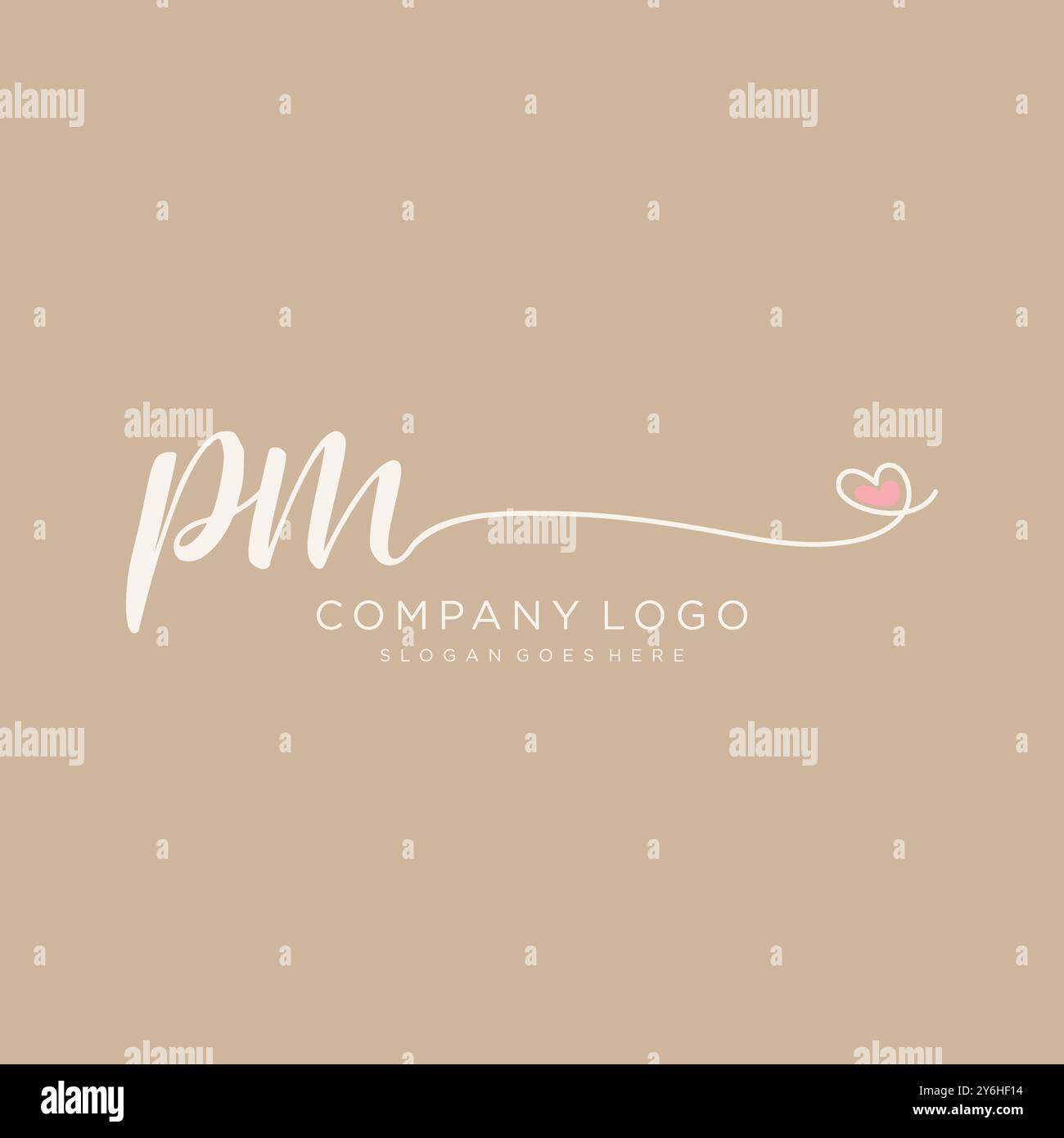 PM Initial Handschrift Logo Design Stock Vektor