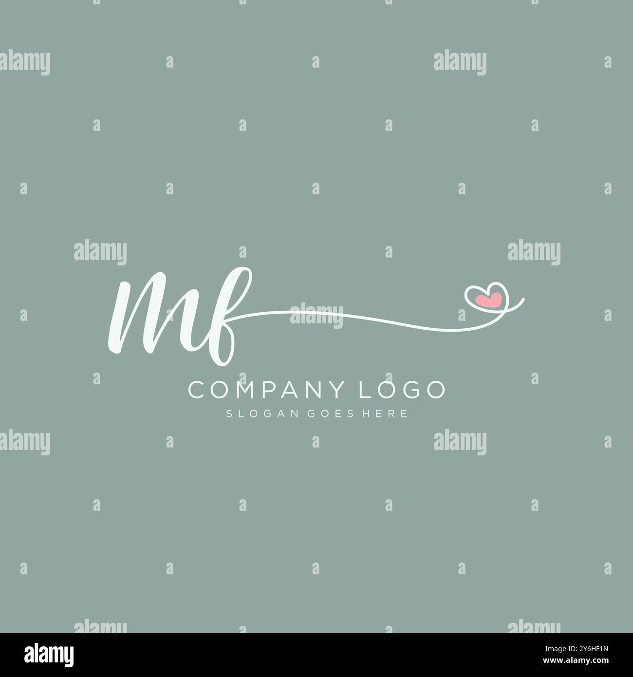 MF Initial Handschrift Logo Design Stock Vektor
