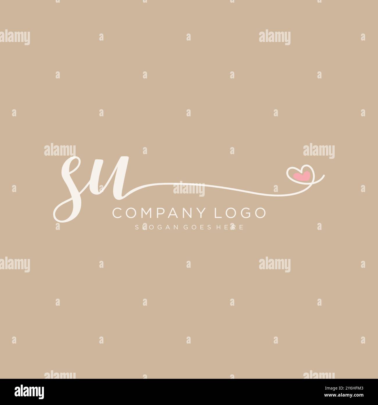SU Initial Handschrift Logo Design Stock Vektor