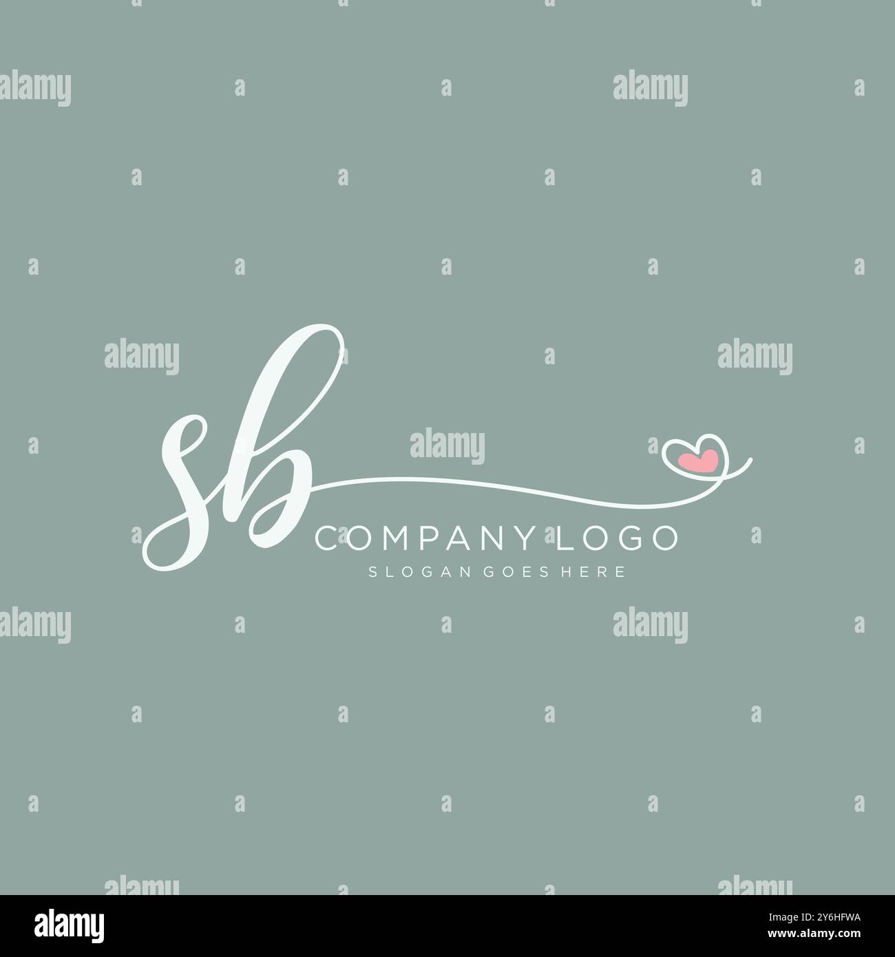 SB Initial Handschrift Logo Design Stock Vektor