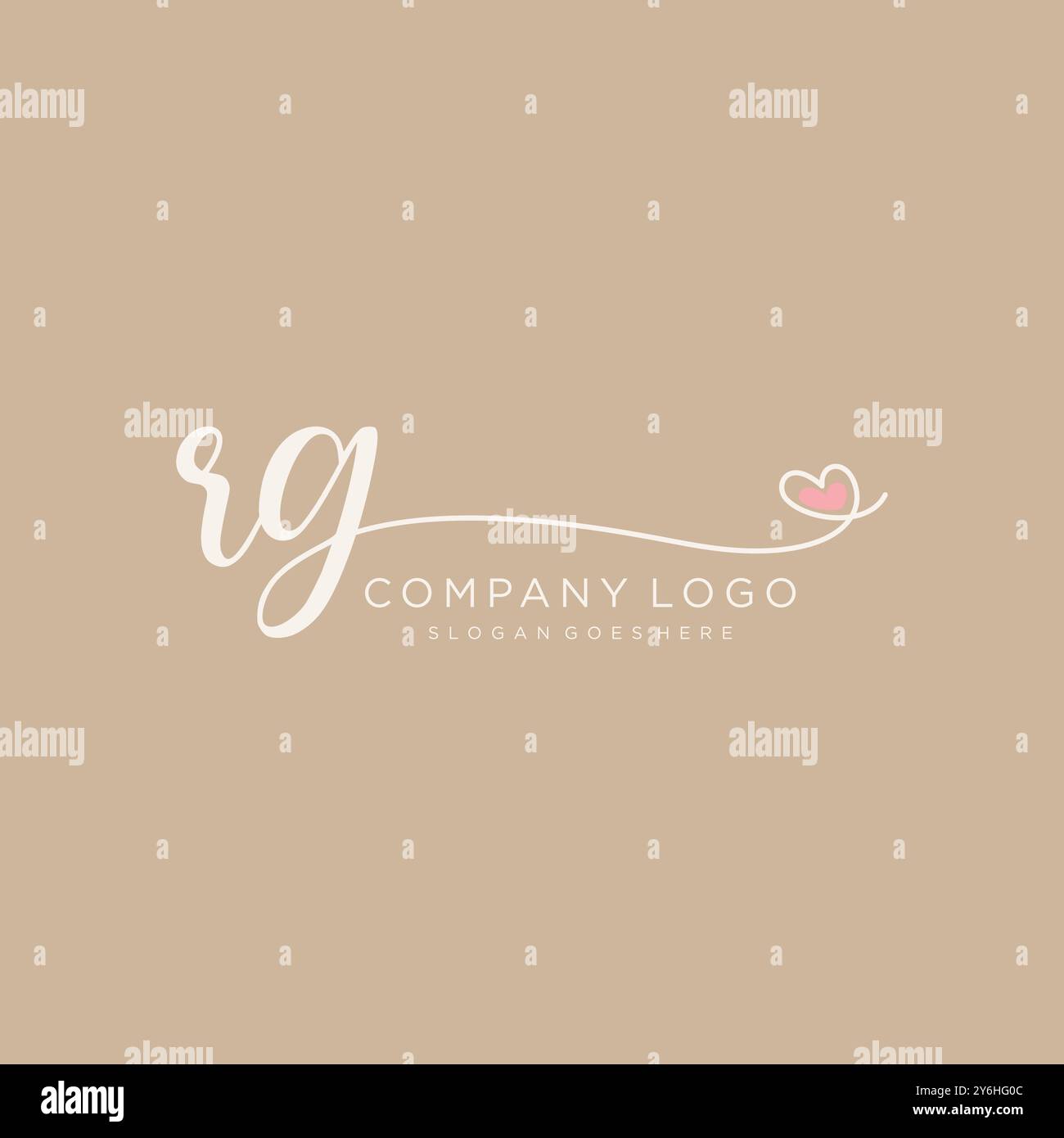 RG erste Handschrift Logo Design Stock Vektor