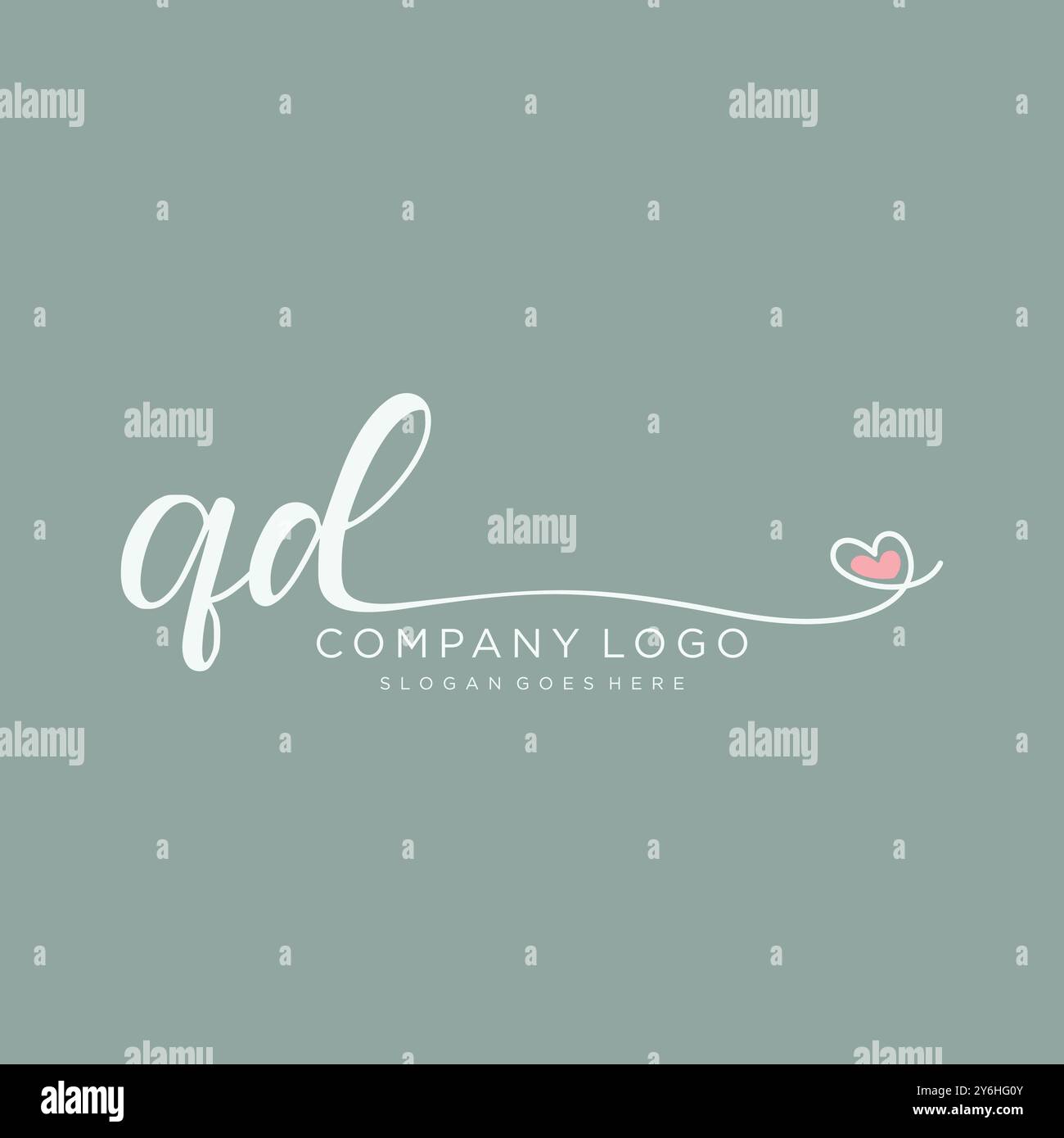 QD Initial Handschrift Logo Design Stock Vektor