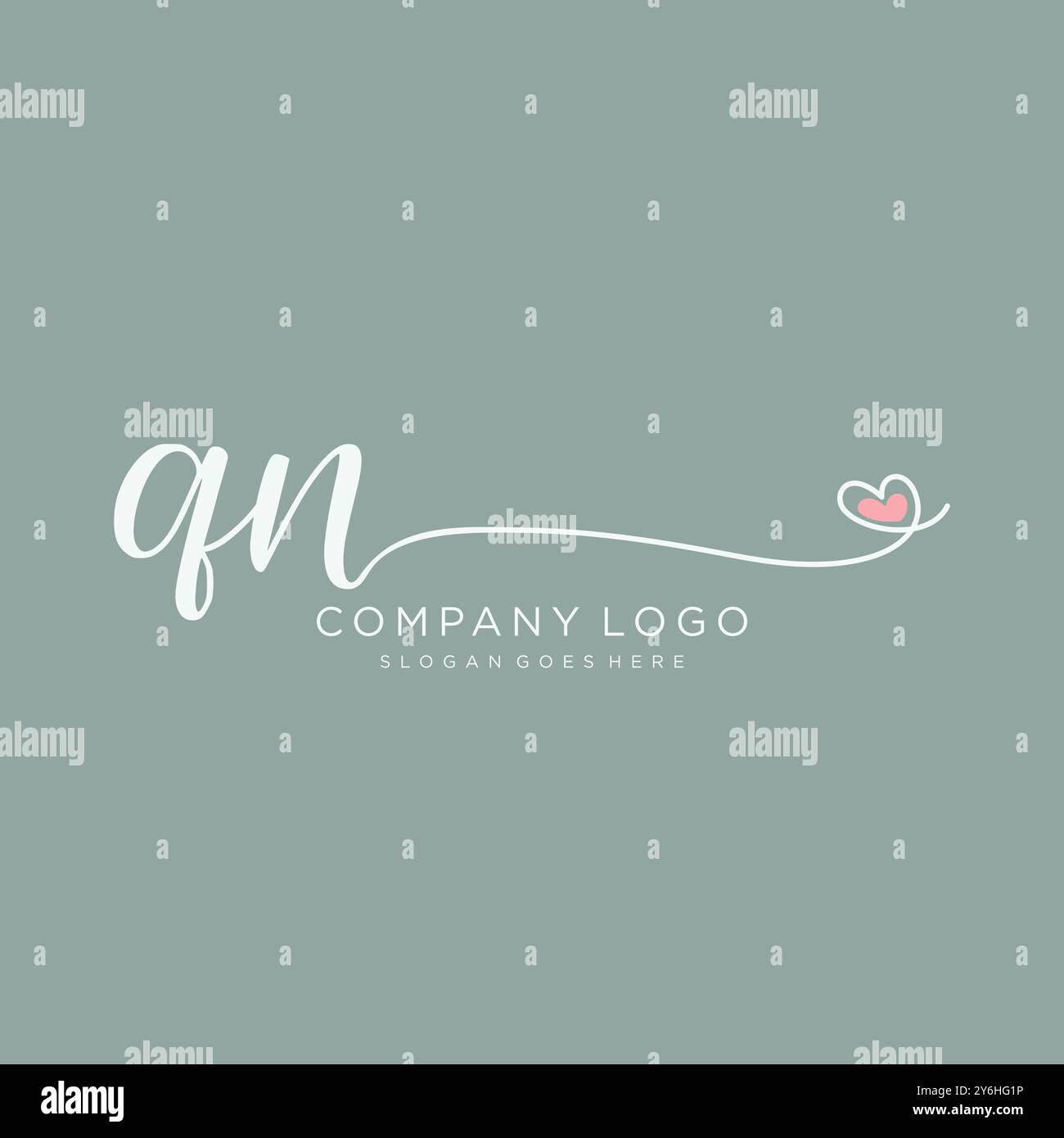 QN Initial Handschrift Logo Design Stock Vektor
