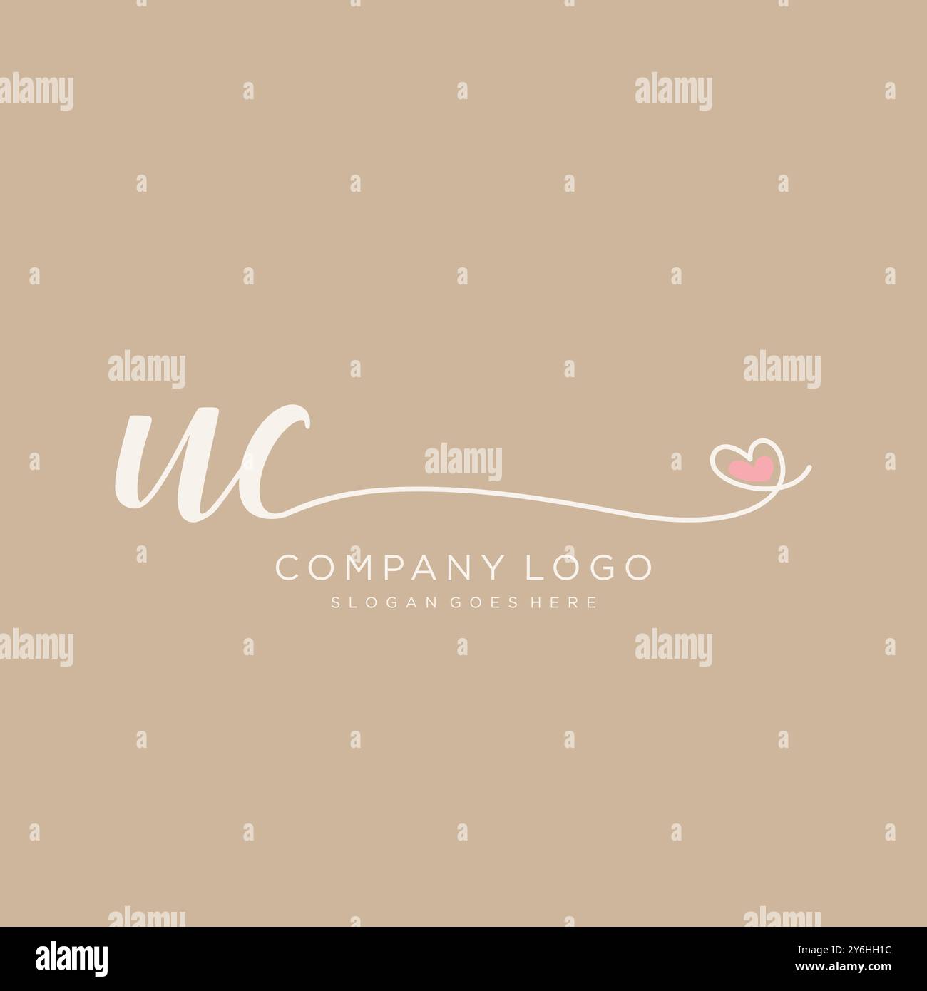 UC Initial Handwriting Logo Design Stock Vektor