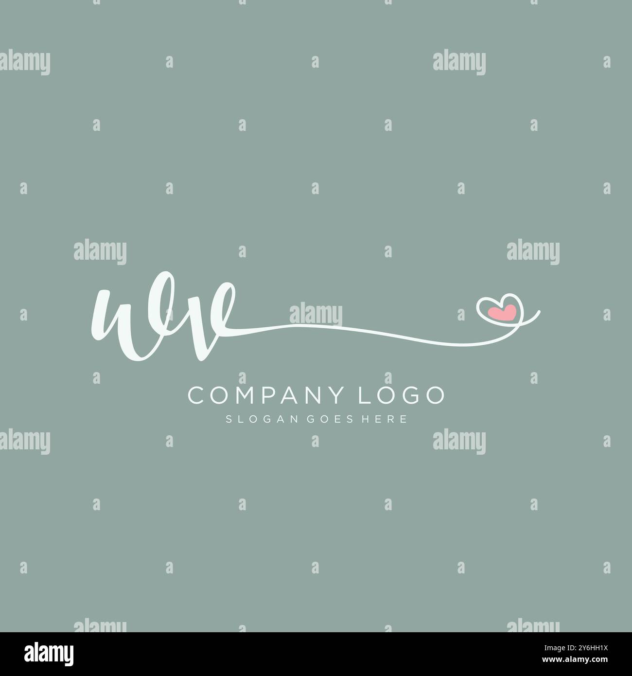 WV Initial Handschrift Logo Design Stock Vektor