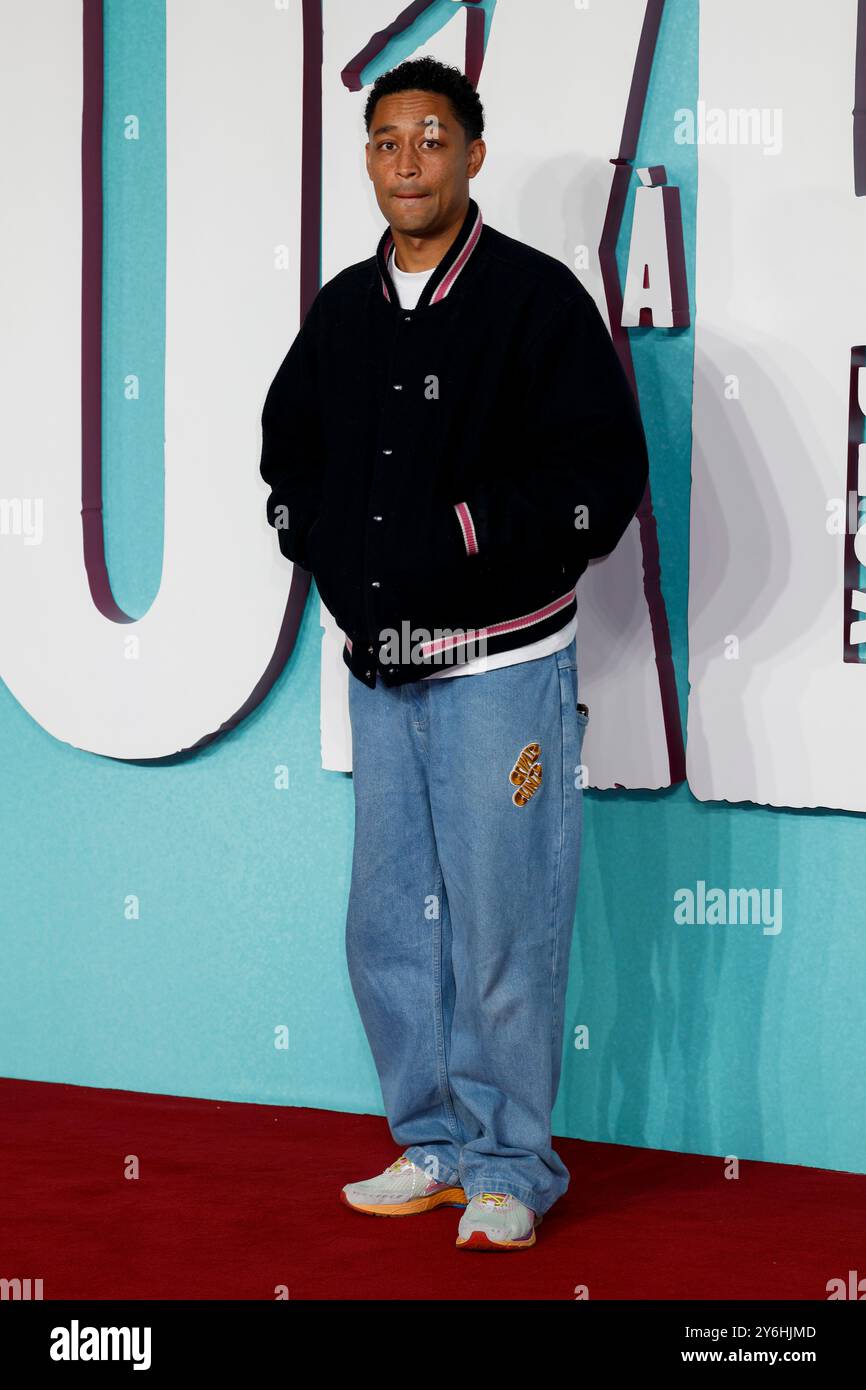 London, Großbritannien. September 2024. Loyle Carner nimmt an der Joker: Folie à Deux UK Premiere auf der Cineworld am Leicester Square in London Teil. (Foto: Cat Morley/SOPA Images/SIPA USA) Credit: SIPA USA/Alamy Live News Stockfoto