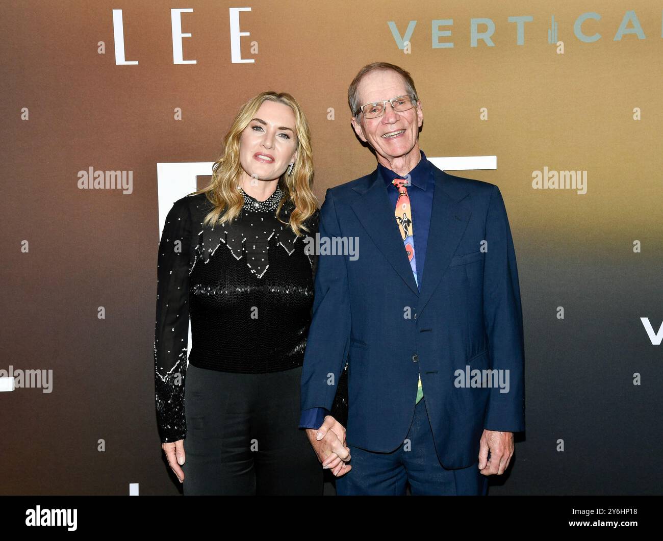 Kate Winslet, left, and Antony Penrose attend the special screening of "Lee" at the Museum of Modern Art on Wednesday, Sept. 25, 2024, in New York. (Photo by Evan Agostini/Invision/AP) Stockfoto