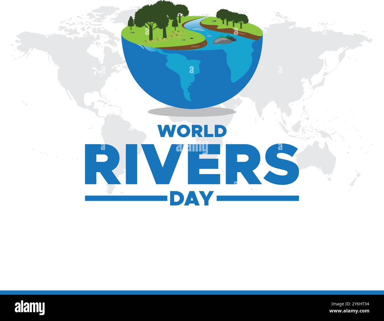 World Rivers Day, 22. September, Rivers Day Social Media Template Design, Banner, Anzeigen, Post, Rolle, Flyer, Poster, Werbebanner, Stock Vektor