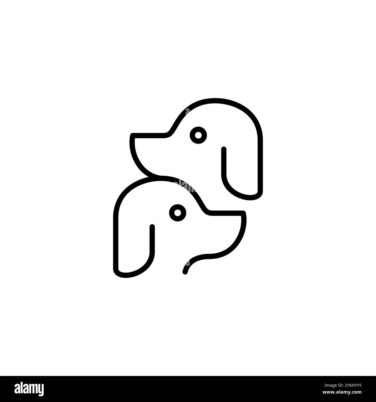 Niedlicher Hund Haustier Love Line Logo Design Vektor Stock Vektor
