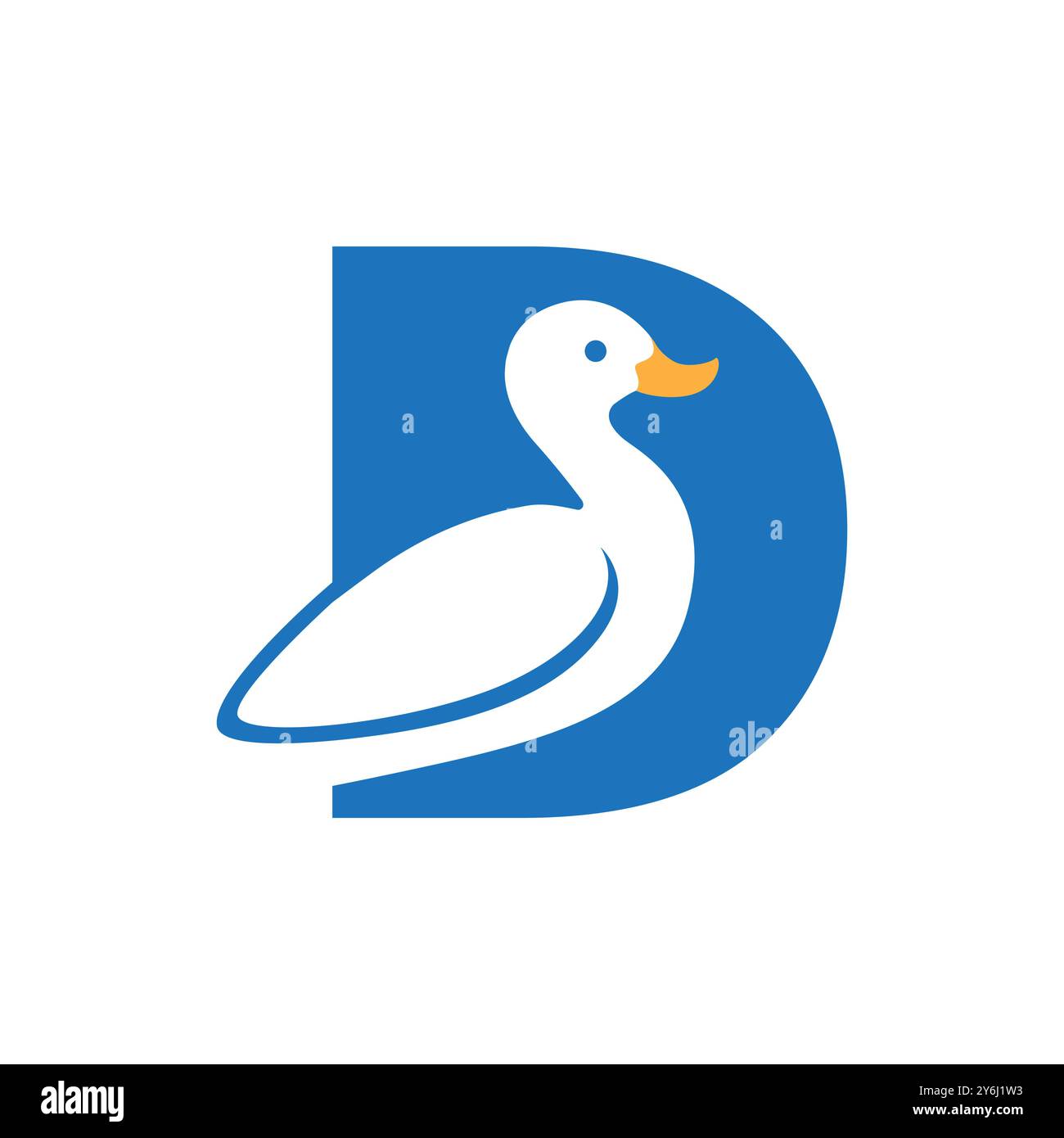 Beauty Letter d mit schwan buntem Logo Design Vektor Stock Vektor