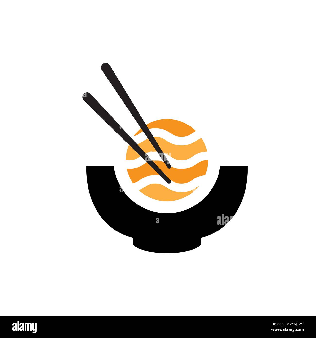 Sushi und Ramen japanisches Essen Logo Design flache Vektor Stock Vektor