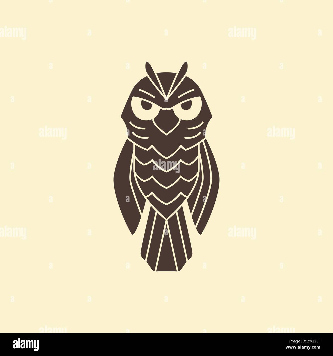 Coole Eule mysteriöser Vogel flach Hipster Logo Design Vektor Stock Vektor