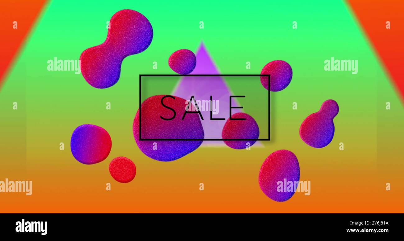 Bild des Verkaufstextes über lebendigem Musterhintergrund Stockfoto