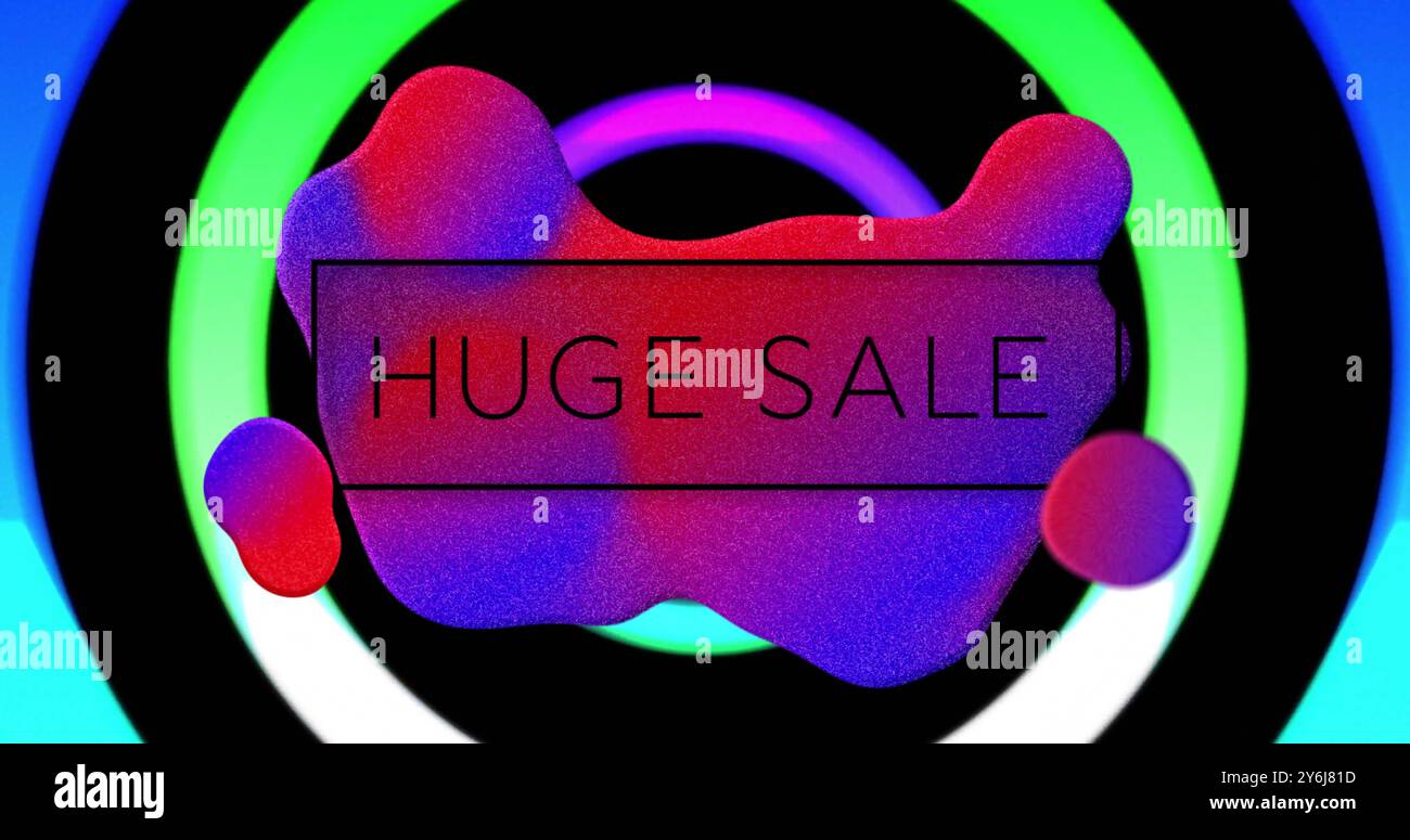 Bild eines riesigen Verkaufstextes über lebendigem Musterhintergrund Stockfoto