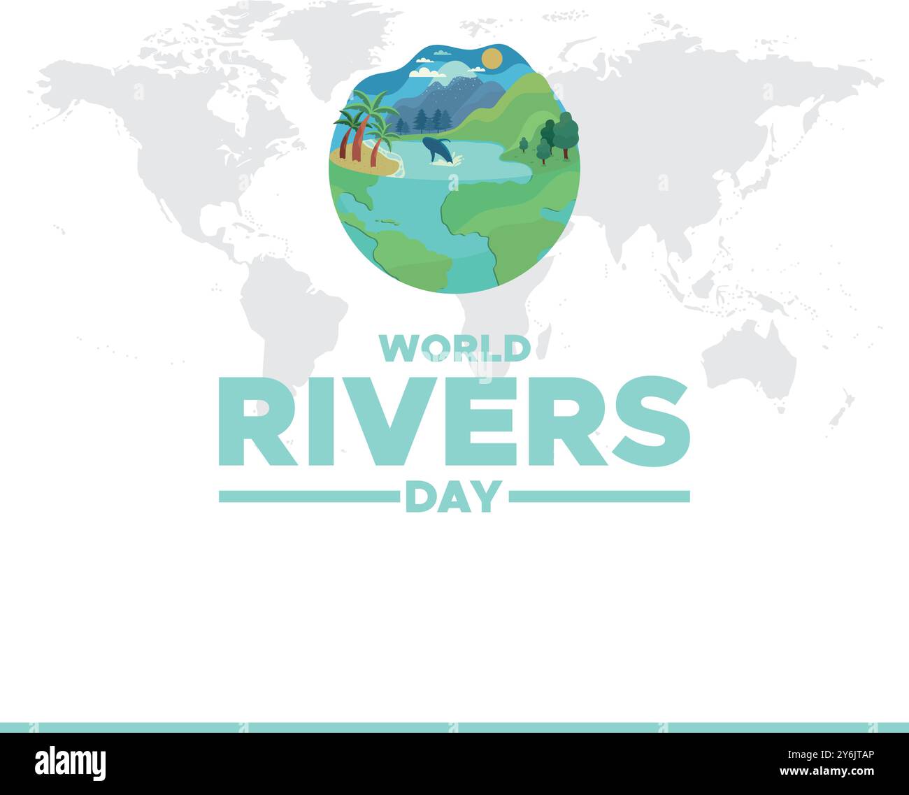 World Rivers Day, 22. September, Rivers Day Social Media Template Design, Banner, Anzeigen, Post, Rolle, Flyer, Poster, Werbebanner, Stock Vektor
