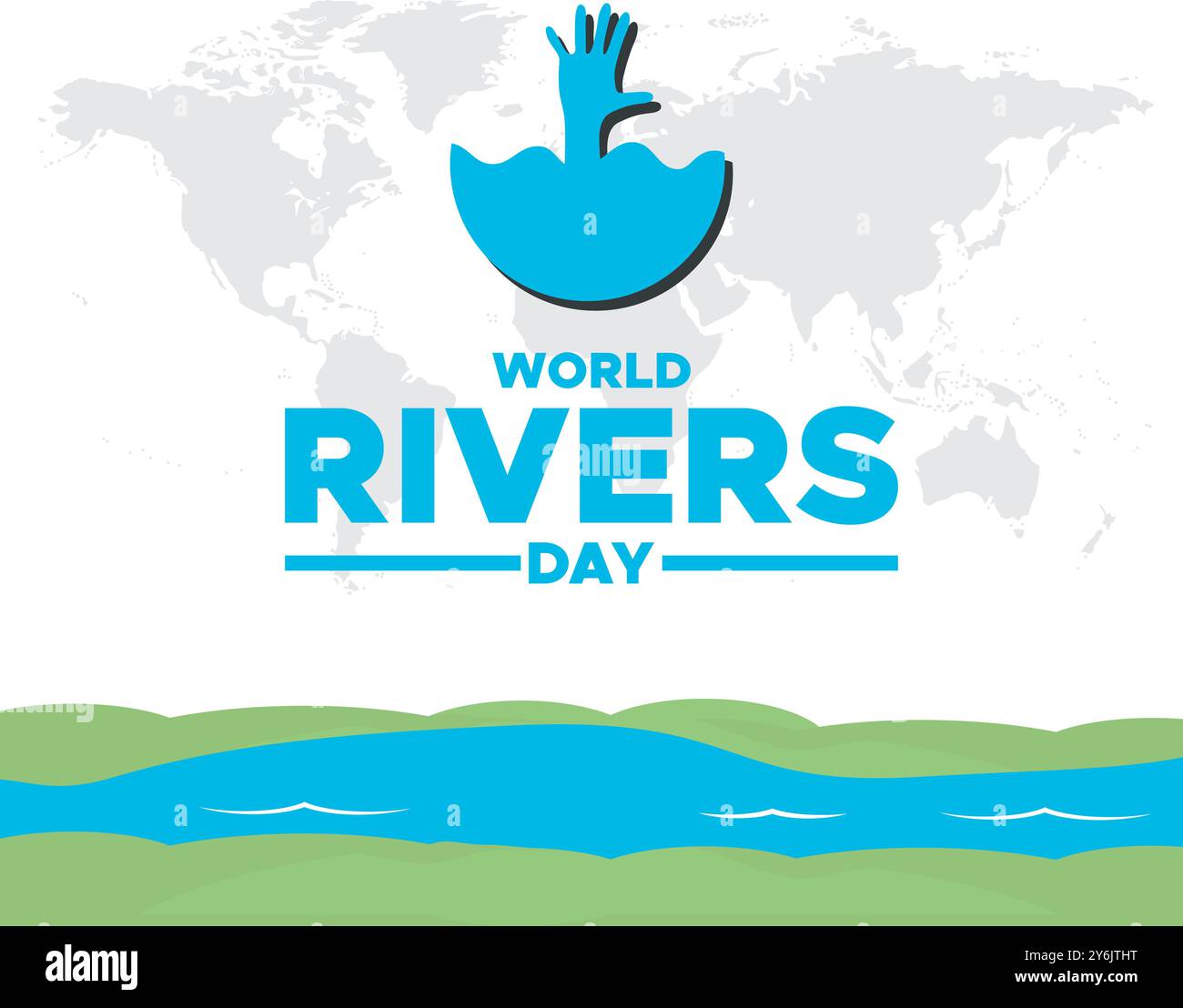 World Rivers Day, 22. September, Rivers Day Social Media Template Design, Banner, Anzeigen, Post, Rolle, Flyer, Poster, Werbebanner, Stock Vektor