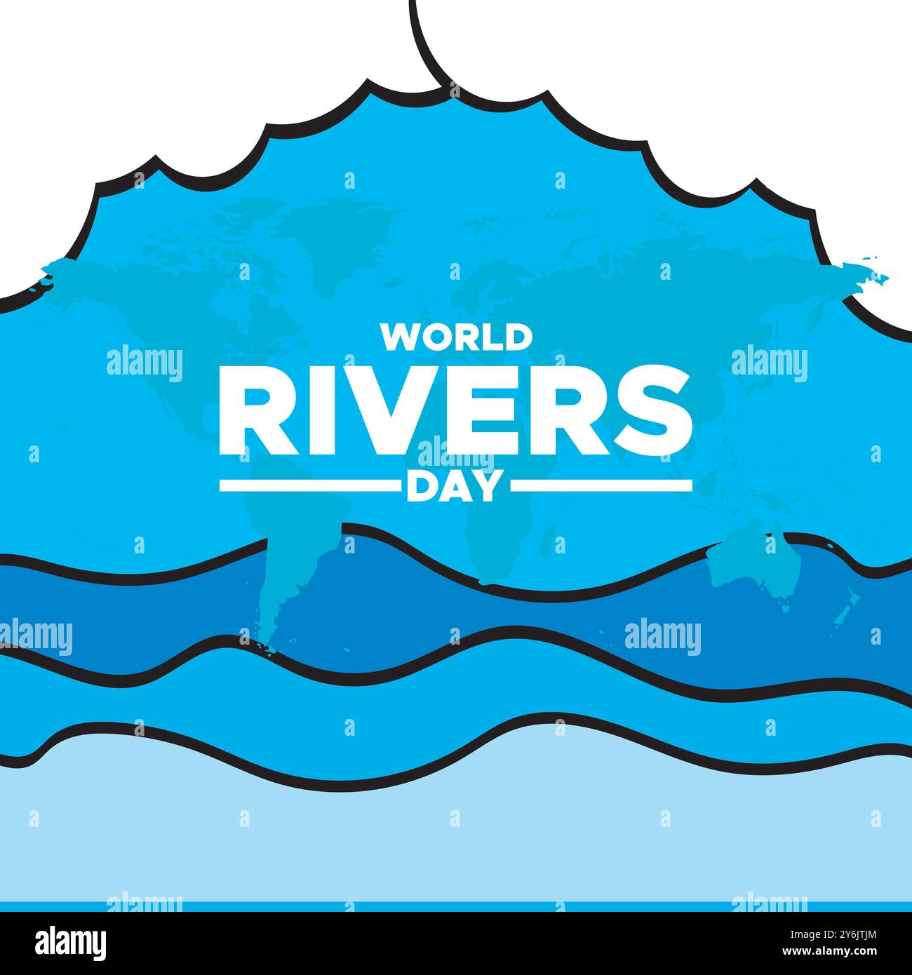 World Rivers Day, 22. September, Rivers Day Social Media Template Design, Banner, Anzeigen, Post, Rolle, Flyer, Poster, Werbebanner, Stock Vektor