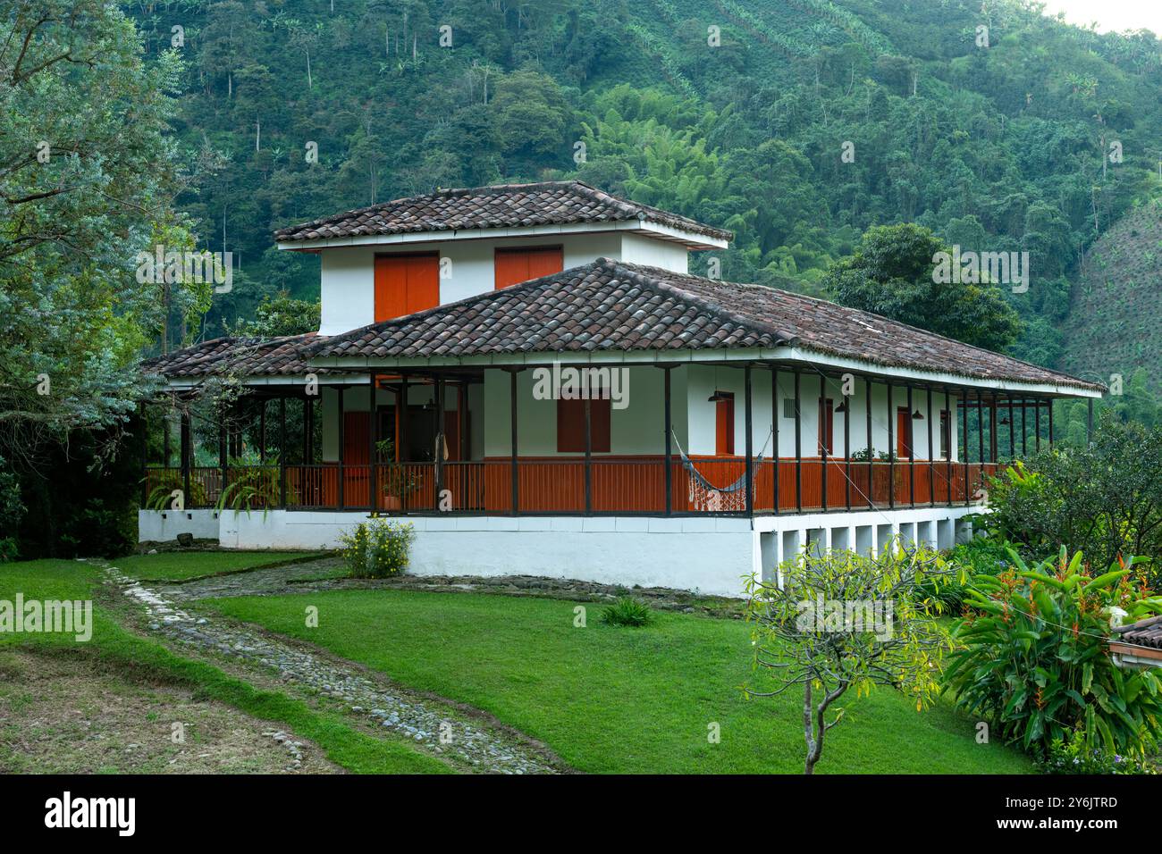 Hacienda Coffee Farm, erstaunliche ländliche Häuser in der kolumbianischen Kaffeeregion, Manizales, Caldas, Kolumbien - Stockfoto Stockfoto