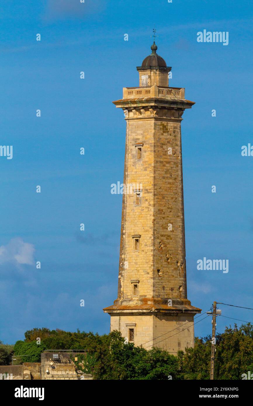Frankreich, Nouvelle-Aquitaine, Charente-Maritime, Saint-Georges-de-Didonne. Leuchtturm von Vallieres Stockfoto