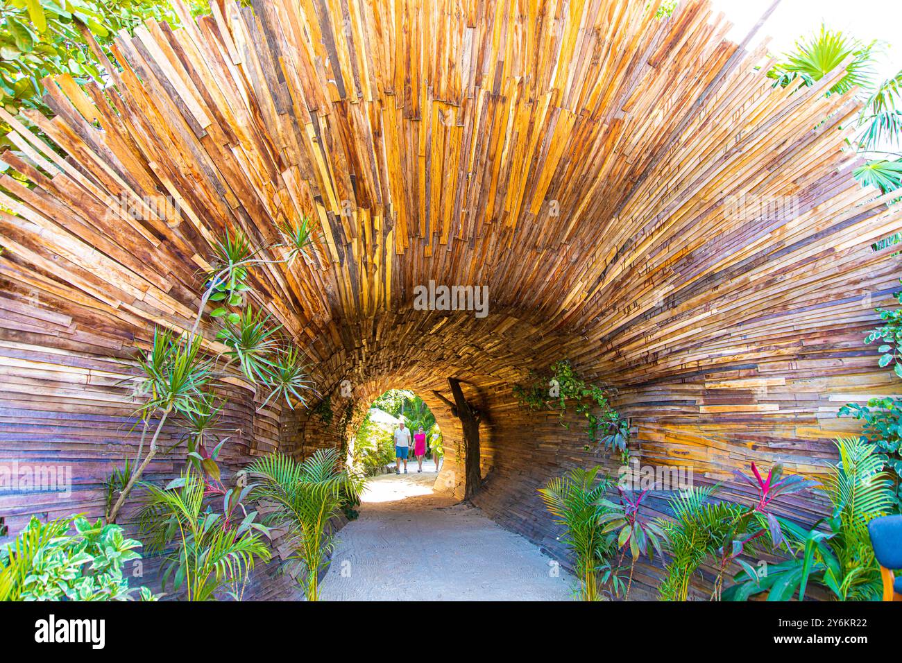 Mexiko, Bundesstaat Quintana Roo, Tulum, Einrichtung am Eingang eines Hotels Stockfoto