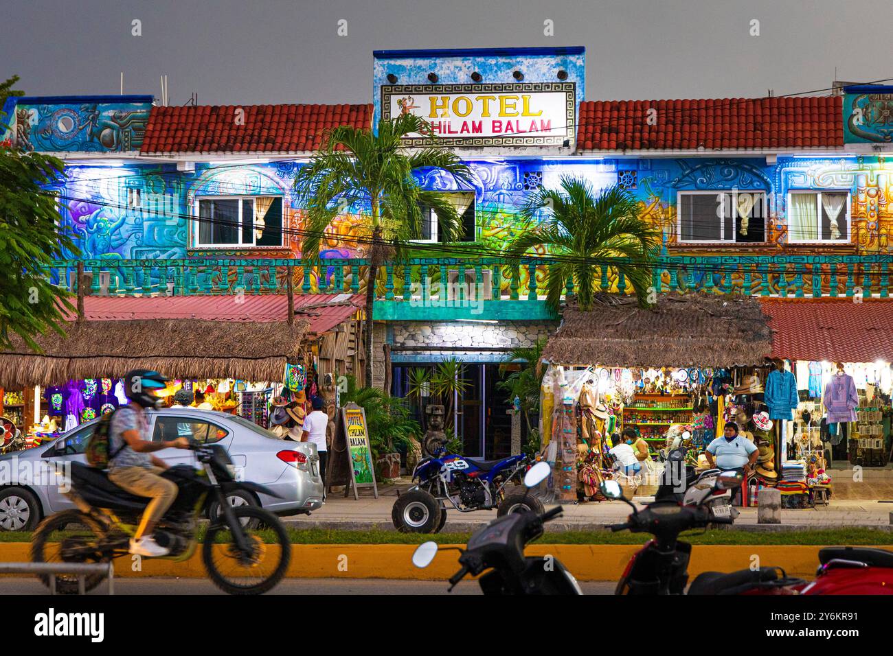 Mexiko, Bundesstaat Quintana Roo, Tulum, Einrichtung am Eingang eines Hotels Stockfoto