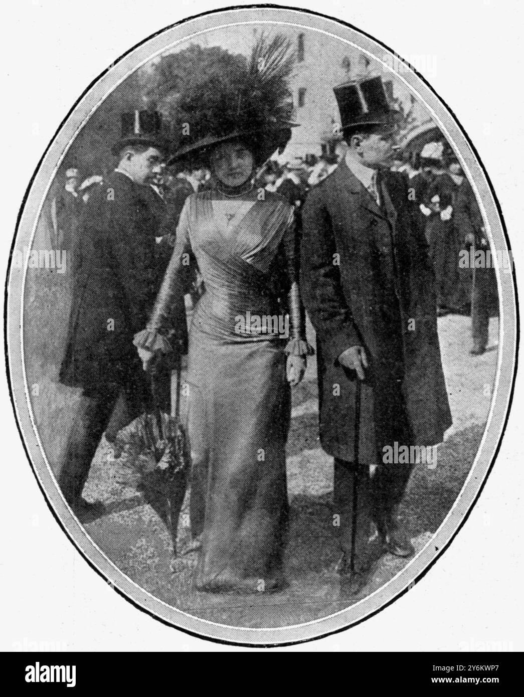 Das Merveilleuse-Kostüm, ein Kleid, das am 23. Mai 1908 in Longchamp getragen wurde Stockfoto