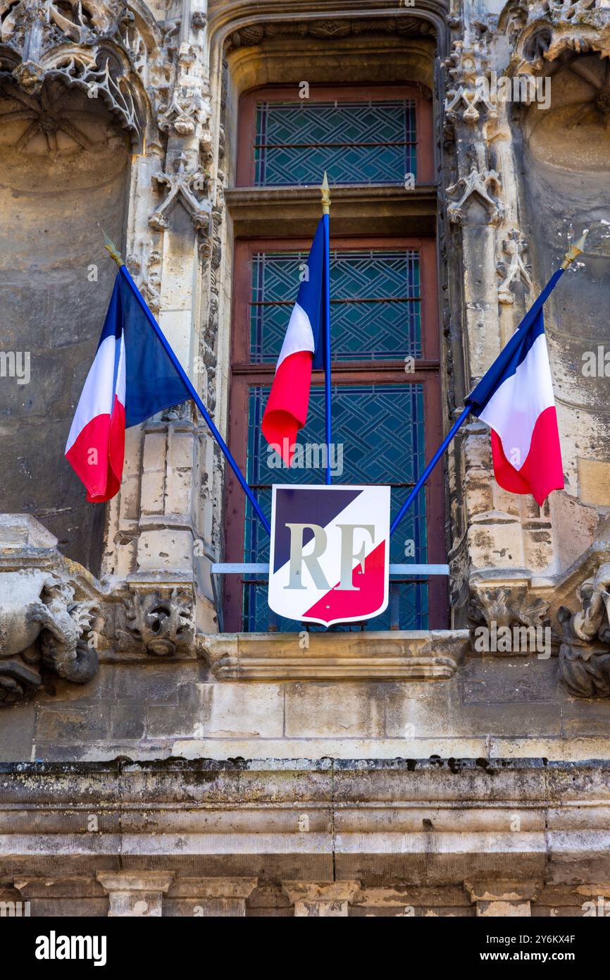 Französische Rathaus Fassade Stockfoto