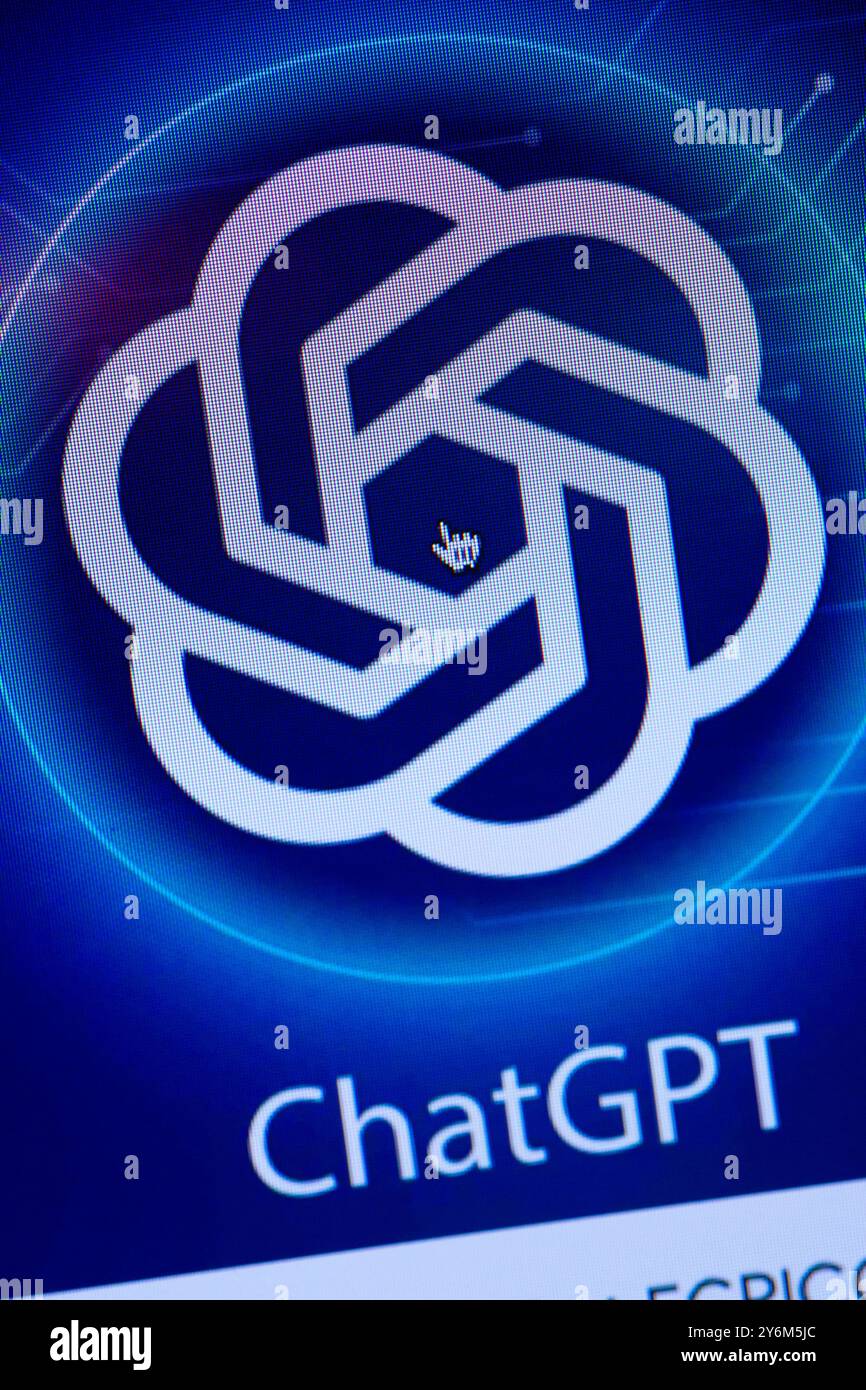 ChatGPT, fortschrittlicher KI-Chatbot, der auf konversative Weise interagiert Stockfoto