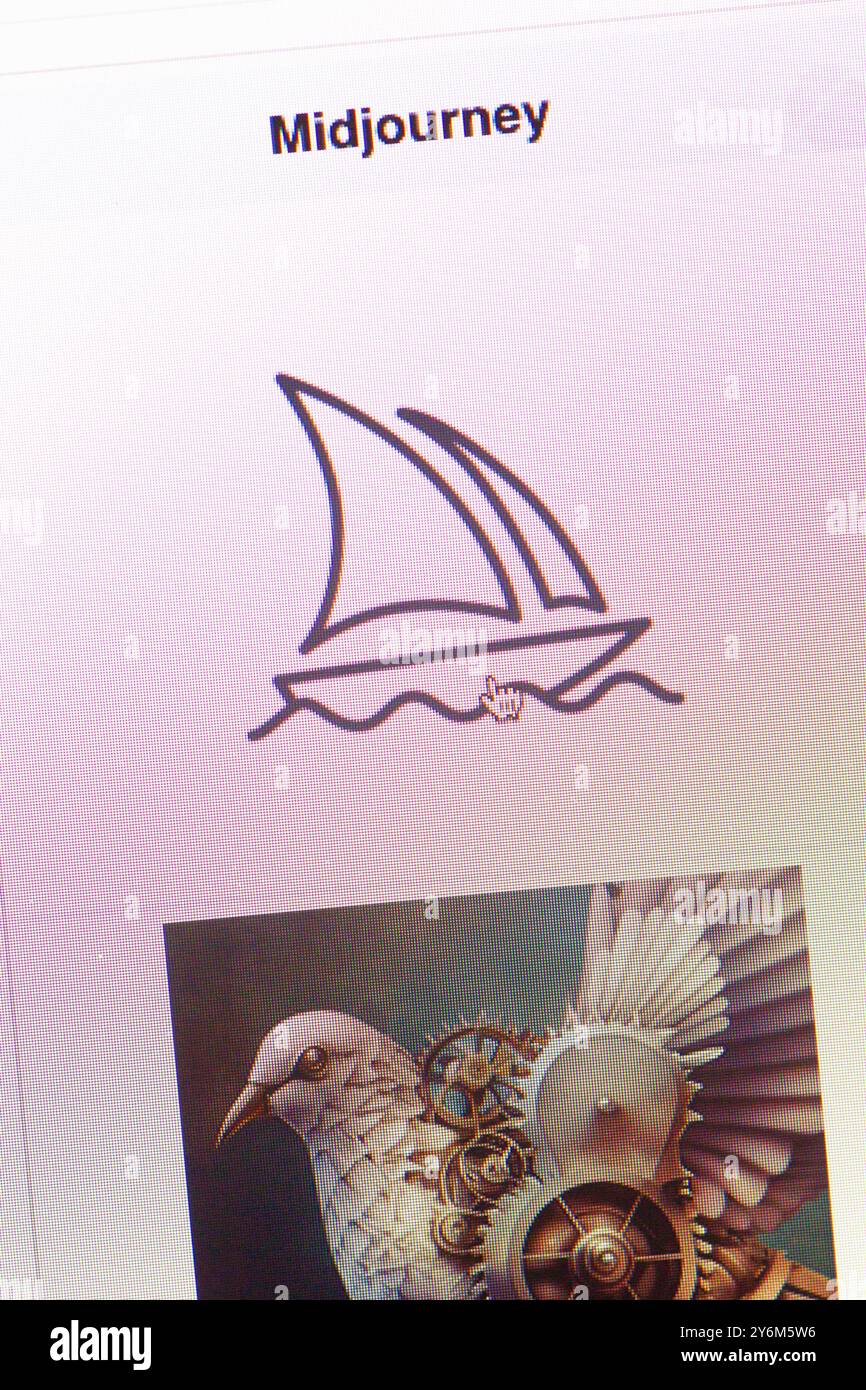 MidJourney, KI-Bildgenerator Stockfoto