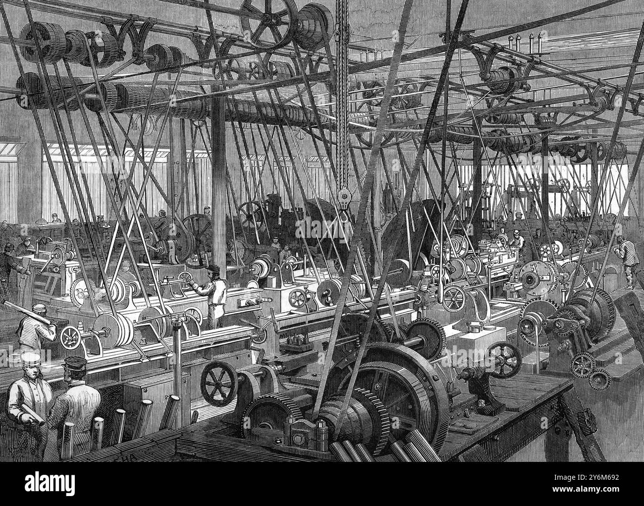Stephensons Lokomotivhersteller in Newcastle-upon-Tyne. Die Dreh- und Werkzeugwerkstatt Stockfoto