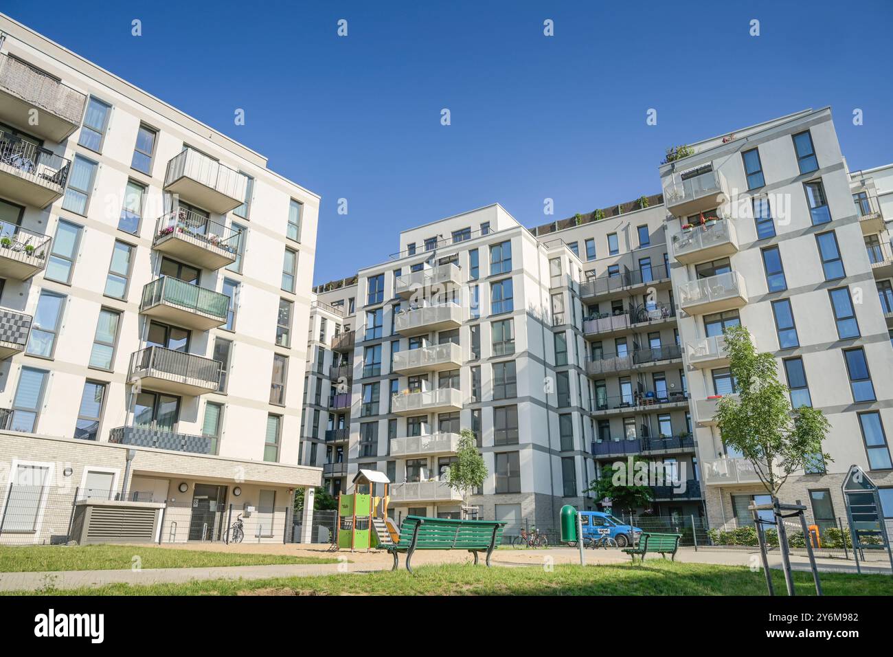 Neubauten, Lauterplatz, Neubaugebiet Friedenauer Höhe, Friedenau, Schöneberg, Berlin, Deutschland Stockfoto