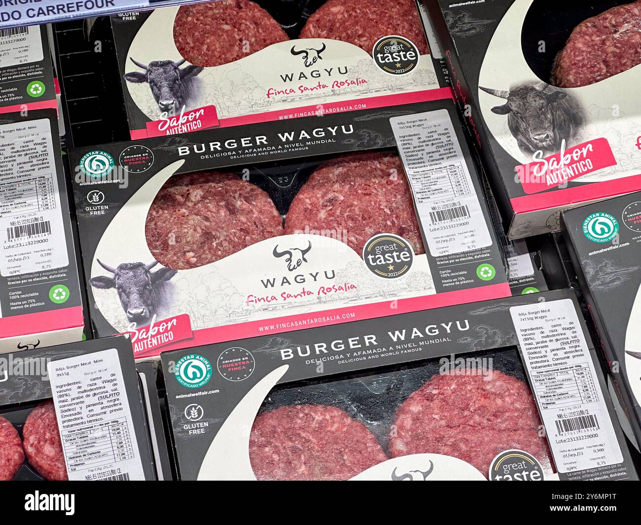 Wagyu Steak in einem Supermarkt Stockfoto