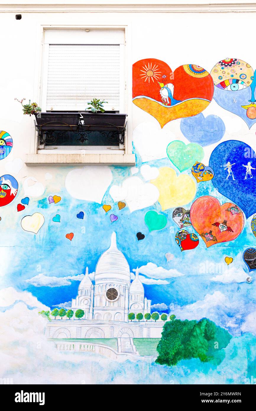 ile-de-France, Paris, Street Art im Stadtzentrum Stockfoto