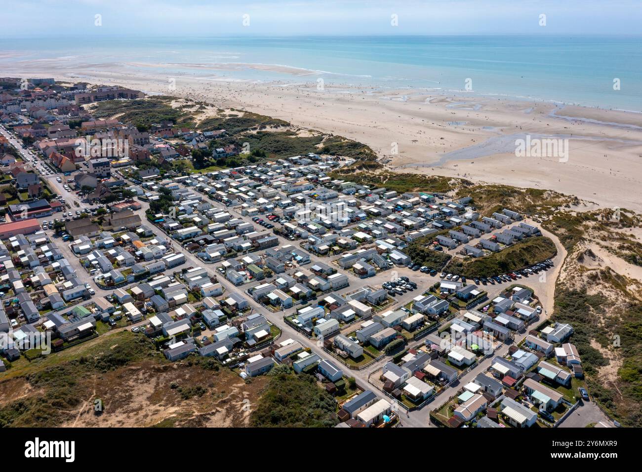 Frankreich, Hauts de France, Pas-de-Calais, Camiers Sainte-Cecile Strand Stockfoto